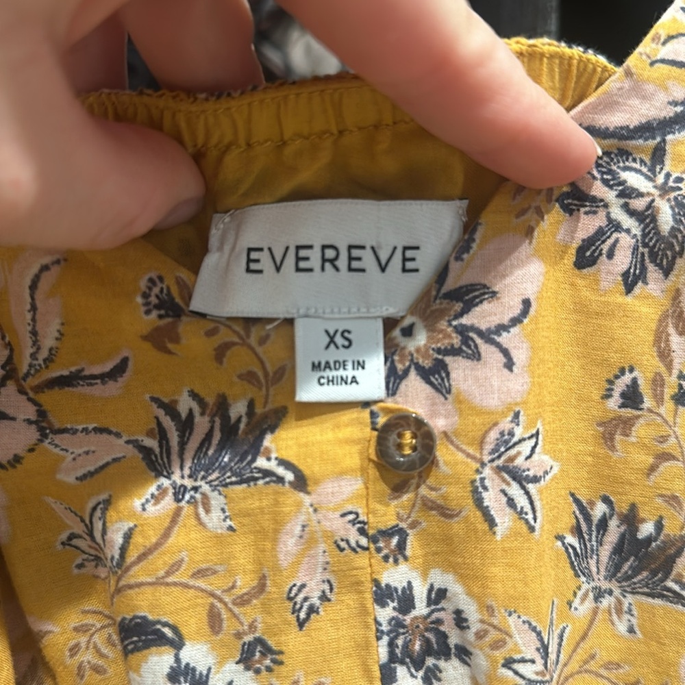Evereve Collette Maxi Dress Yellow Floral Size X- Small - Picture 5 of 8